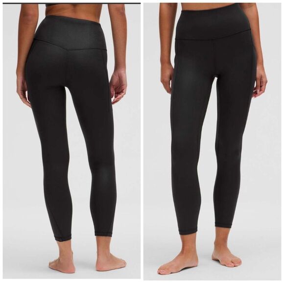 Lululemon Align High-Rise Pant Pockets‎ 25" Shimmer Luxe Shine Black size 0 NWT - Picture 3 of 8